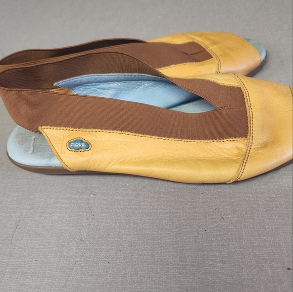 Cloud Caliber Peep Toe Slingback Leather Comfort Sandals 37 6.5 Summer - Picture 3 of 8